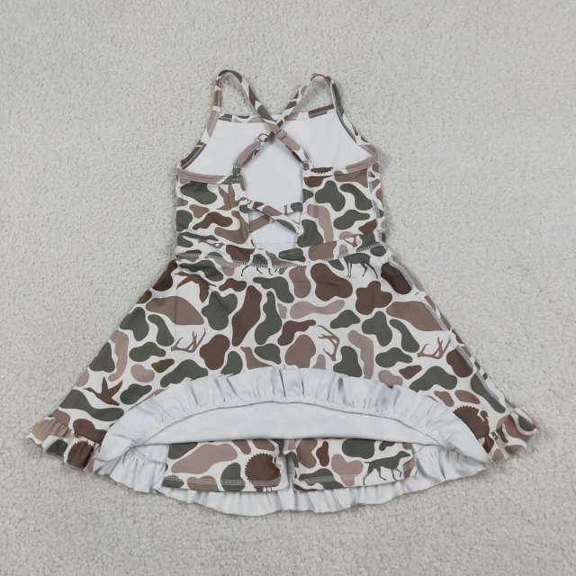 GSD4117  RTS camo deer  girl  summer athletic yoga dress