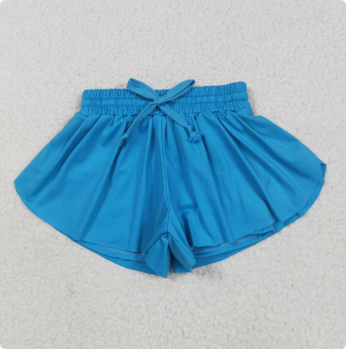 SS0549  Solid blue yoga shorts
