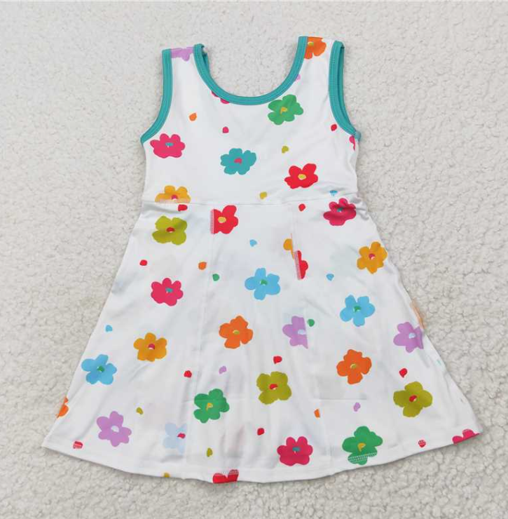 GSD2346   RTS Colorful flowers print active girl yoga athletic dress