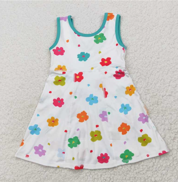 GSD2346   RTS Colorful flowers print active girl yoga athletic dress