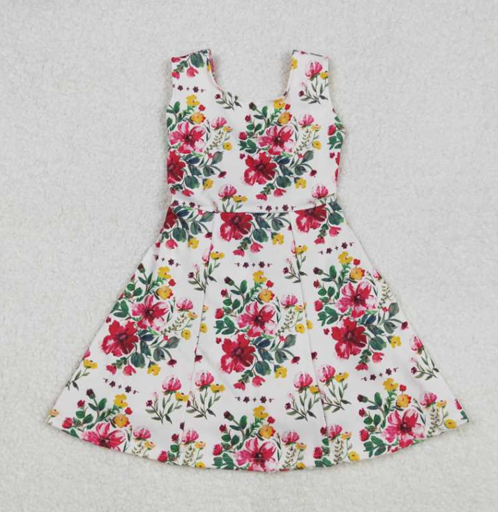 GSD1844   RTS flowers print active girl yoga athletic dress