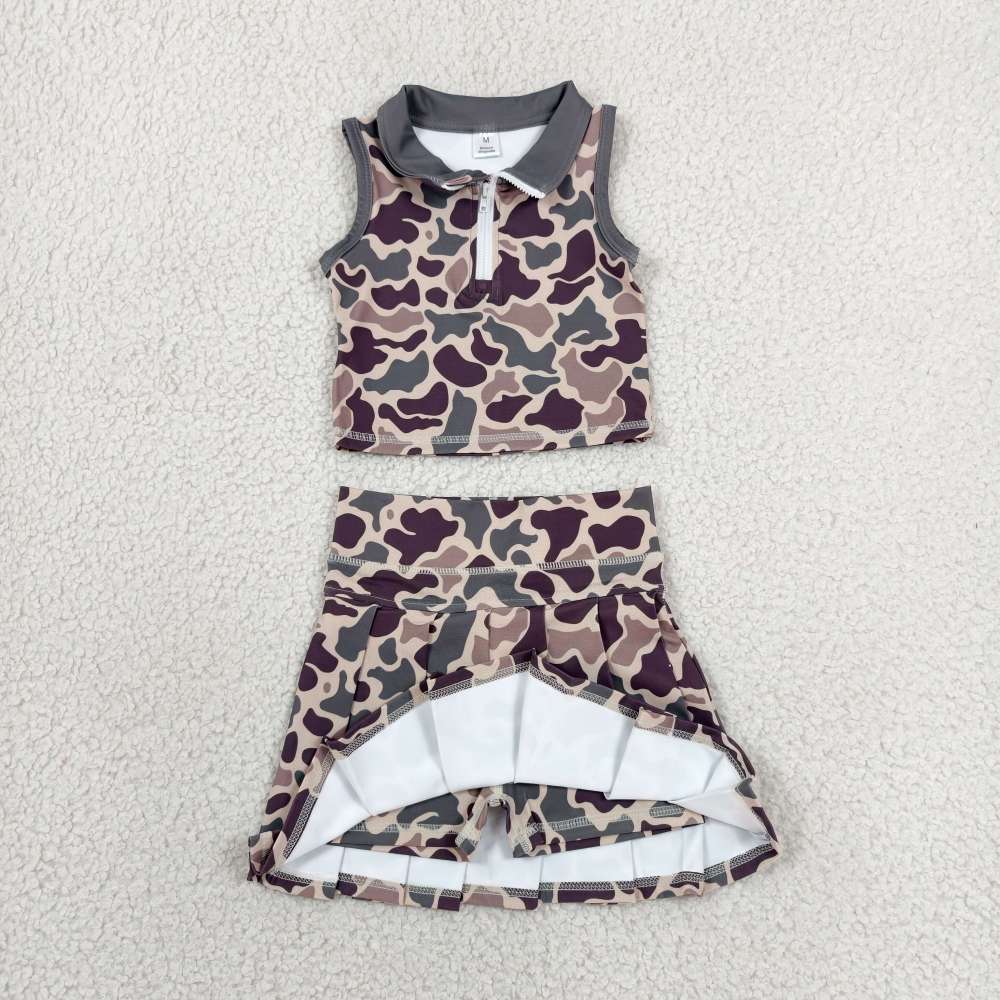 GSD3969   RTS Camo print active girl yoga skirt dress