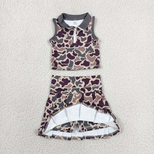 GSD3969   RTS Camo print active girl yoga skirt dress