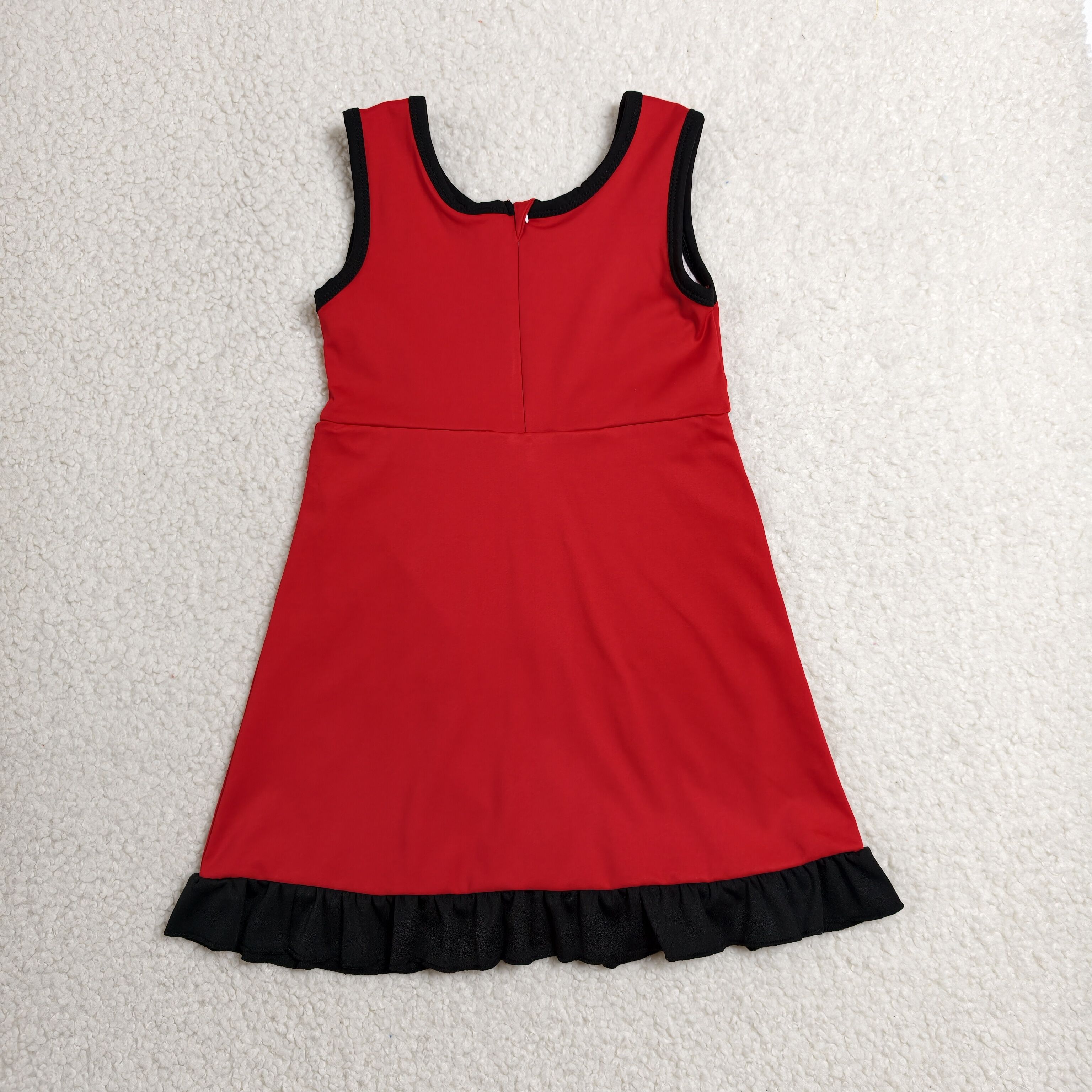 GSD4146  RTS Solid Red with black solid active girl yoga dress