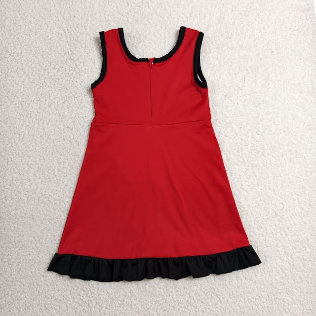 GSD4146  RTS Solid Red with black solid active girl yoga dress