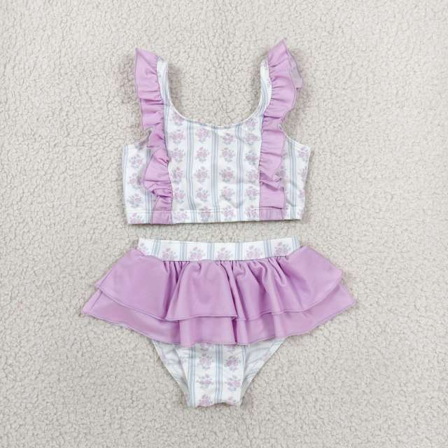 SS0038 cowleopard plaid print  sleeveless Swimwear