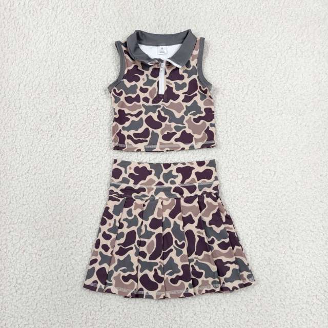 GSD3969   RTS Camo print active girl yoga skirt dress