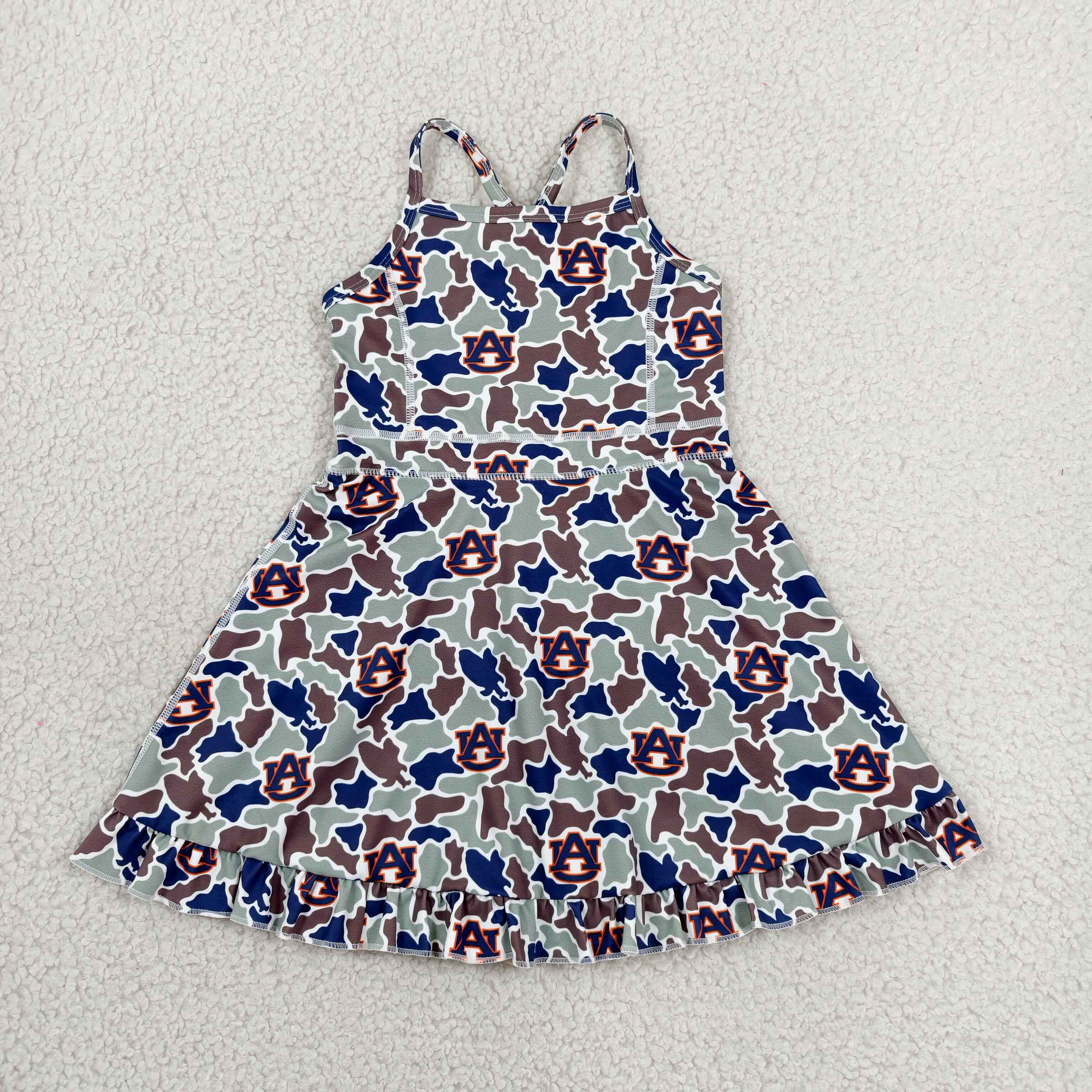 GSD3588 camo UA team Print sleeveless girl outfits
