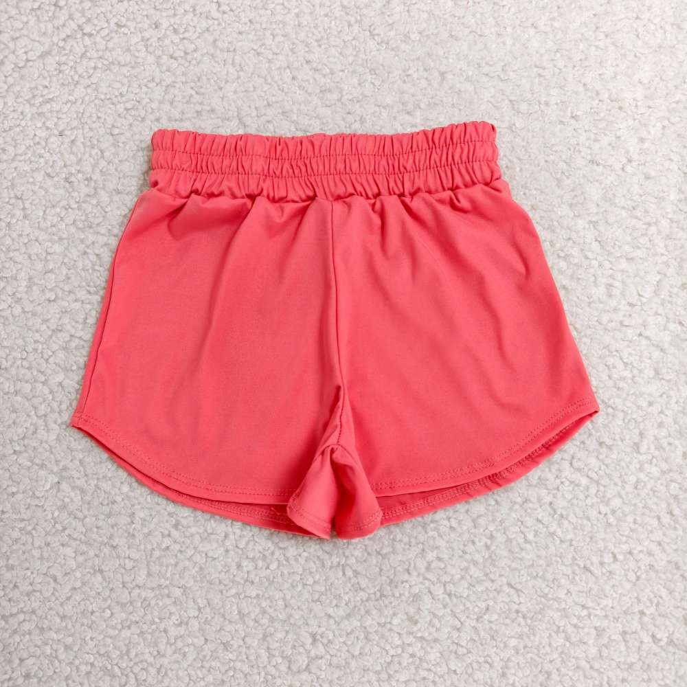 SS0908 Coraline  solid Print girl summer athletic yoga shorts