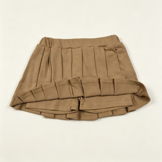GLK0107 RTS Brown solid kids skirt dress