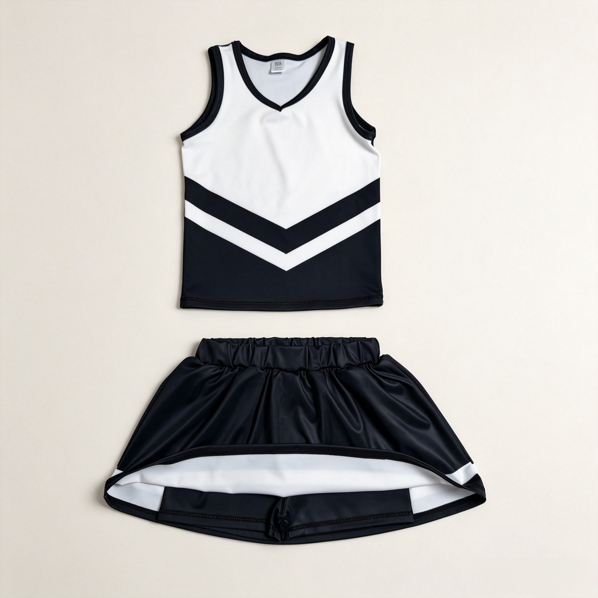 GSD4194 Black white cheer team print active girl yoga skirt dress