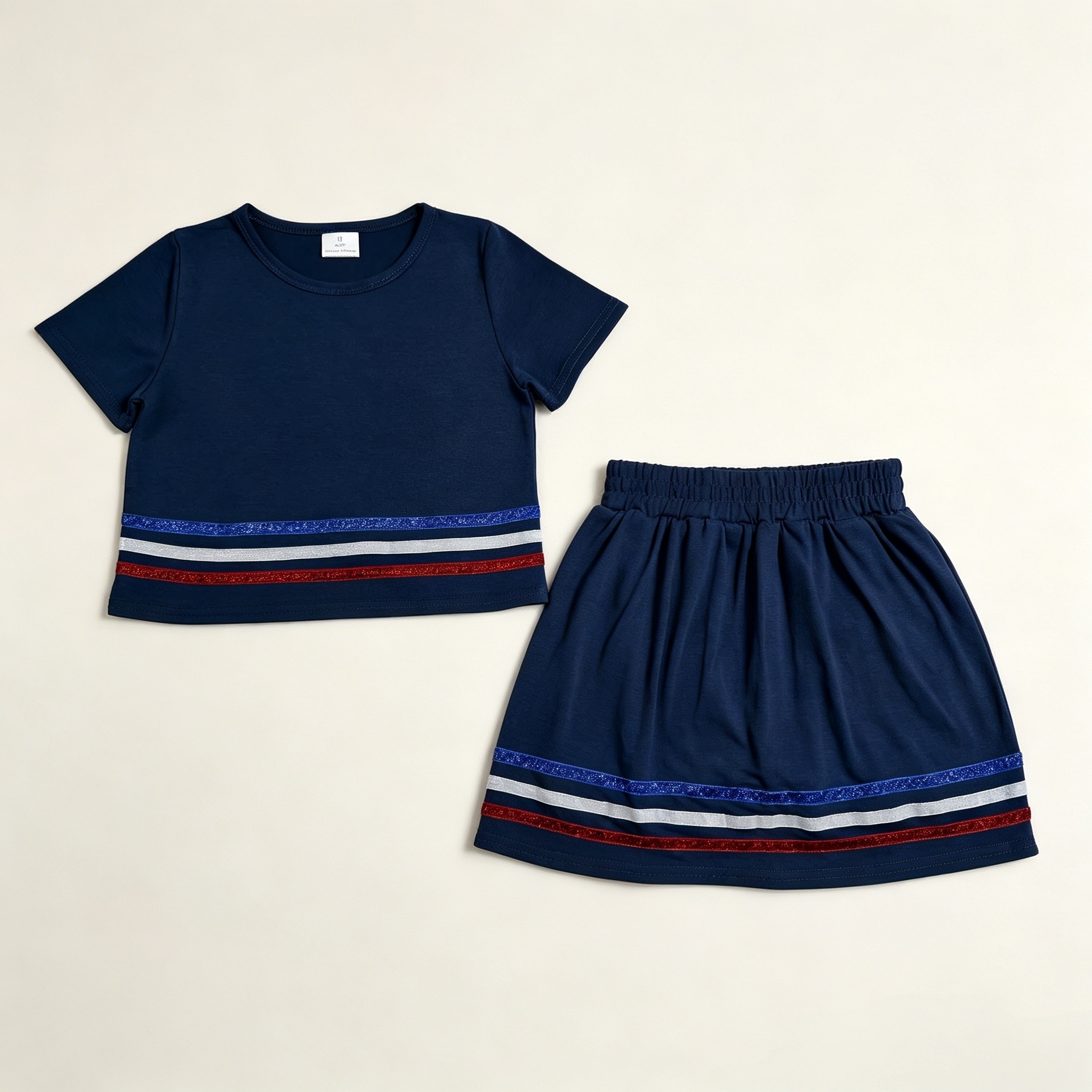 GSD3811 RTS Navy stripe active girl skirt dress