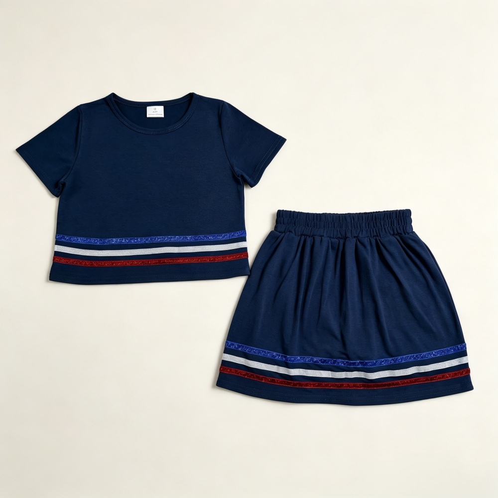 GSD3811 RTS Navy stripe active girl skirt dress