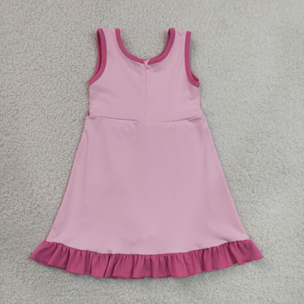 GSD4152 RTS pink  solid active girl yoga dress