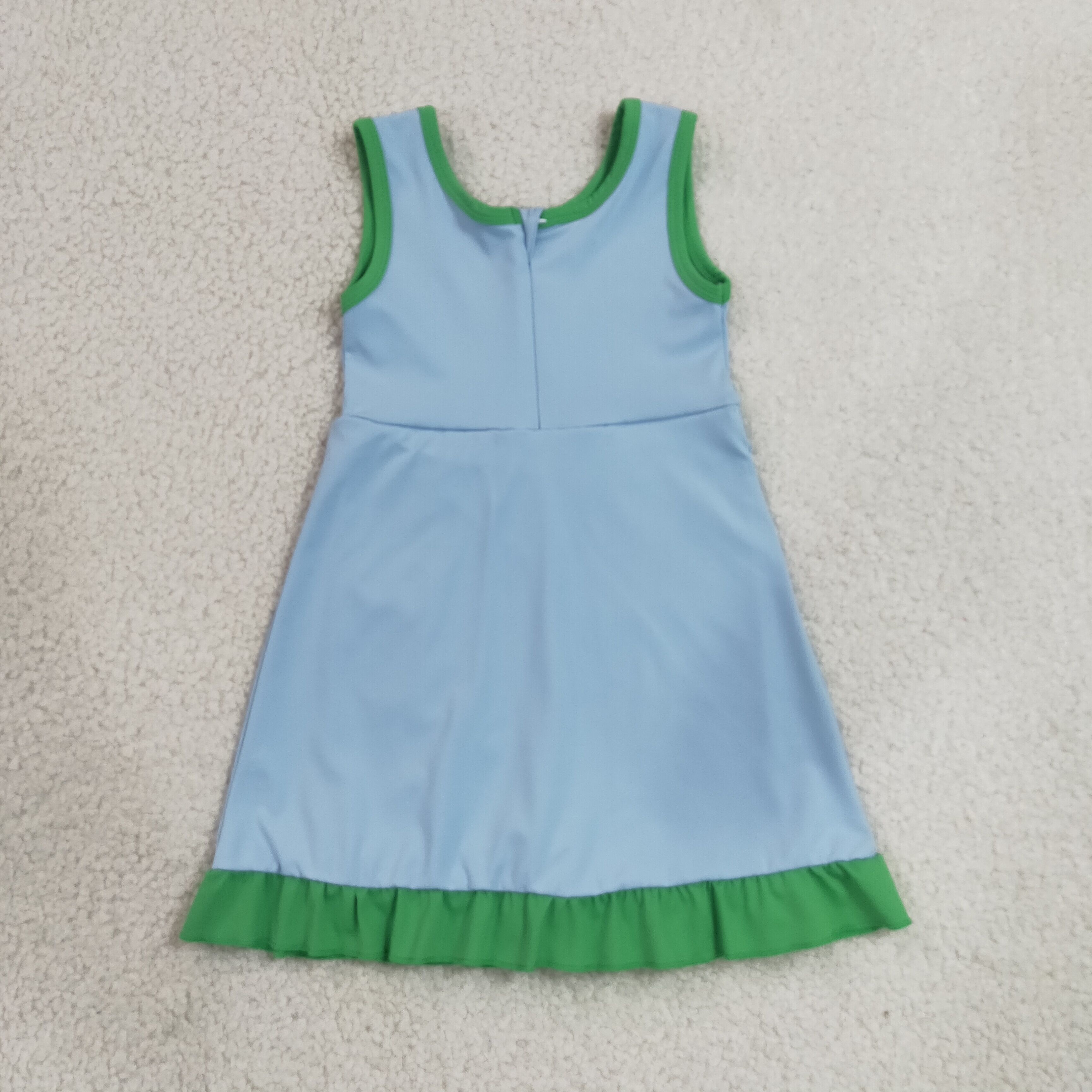GSD4136 RTS Blue green  solid active girl yoga dress