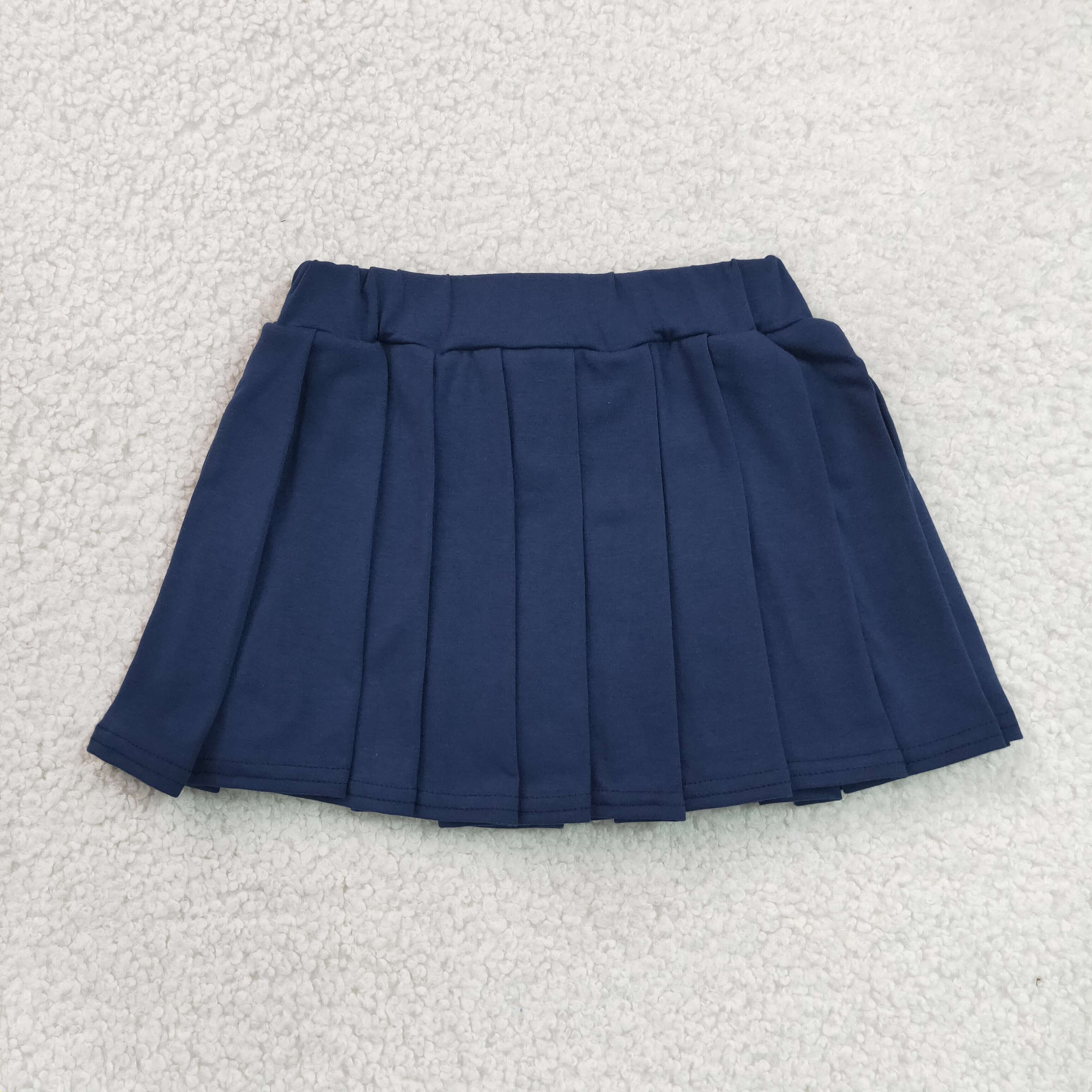 GLK0108 RTS Navy solid kids skirt dress