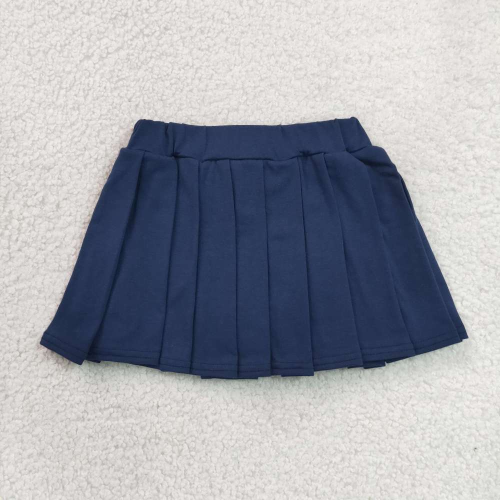 GLK0108 RTS Navy solid kids skirt dress