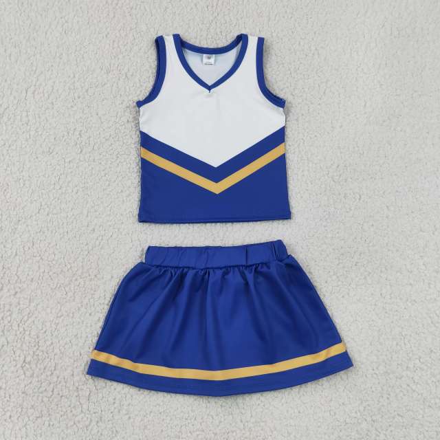 GSD4201  Black yellow cheer team print active girl yoga skirt dress
