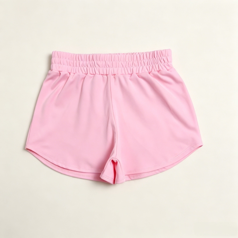 SS0897 Light pink solid Print girl summer athletic yoga shorts