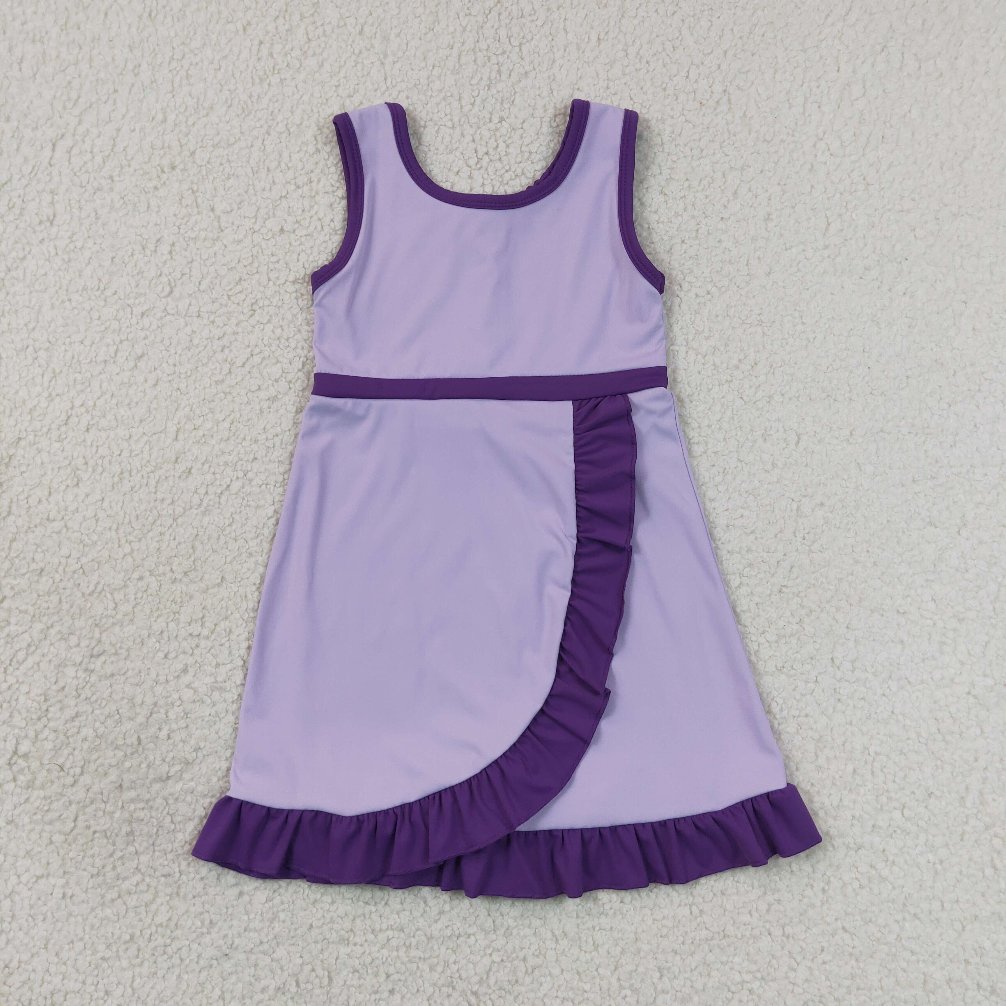 GSD4151  RTS Solid Purple solid active girl yoga athletic dress