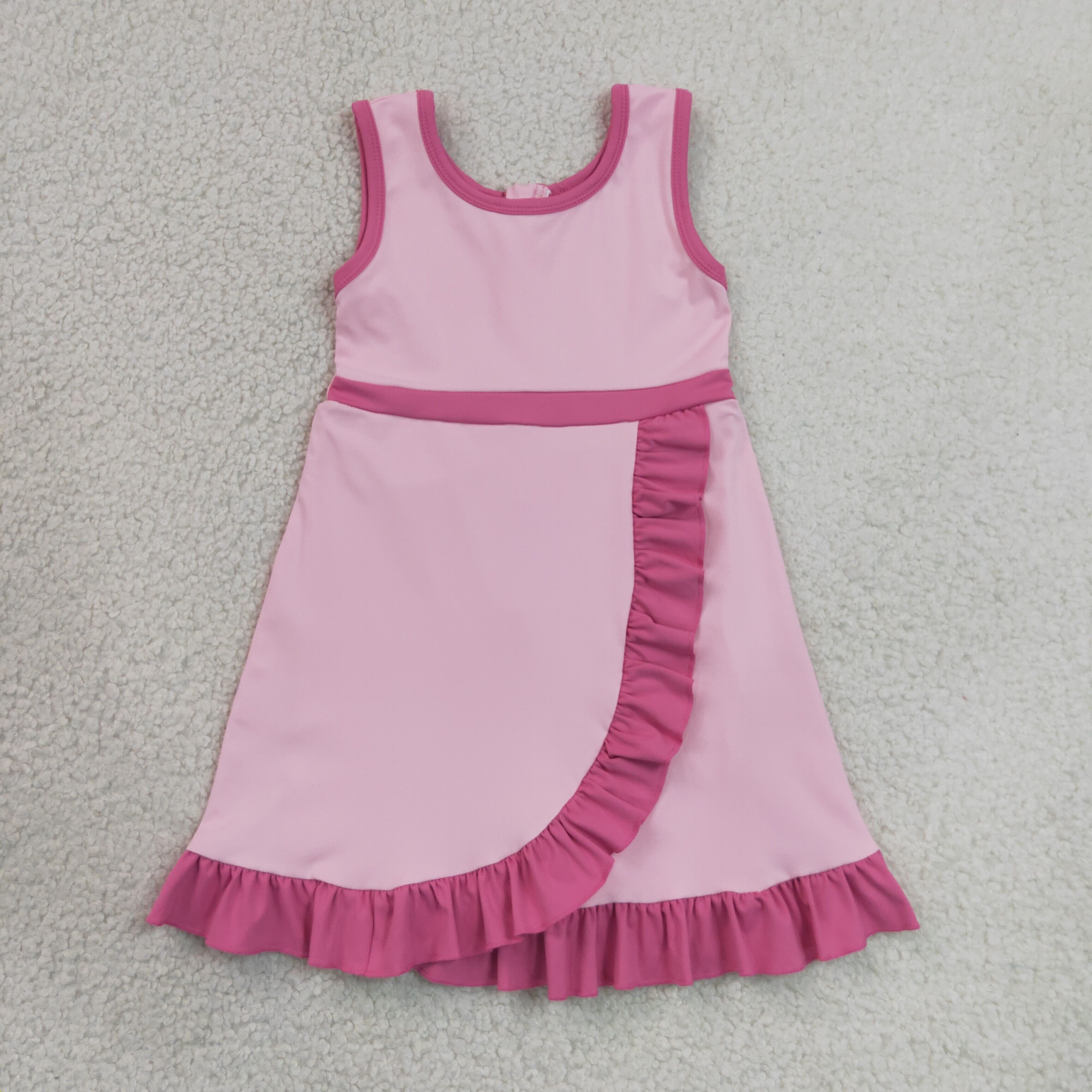 GSD4152 RTS pink  solid active girl yoga dress