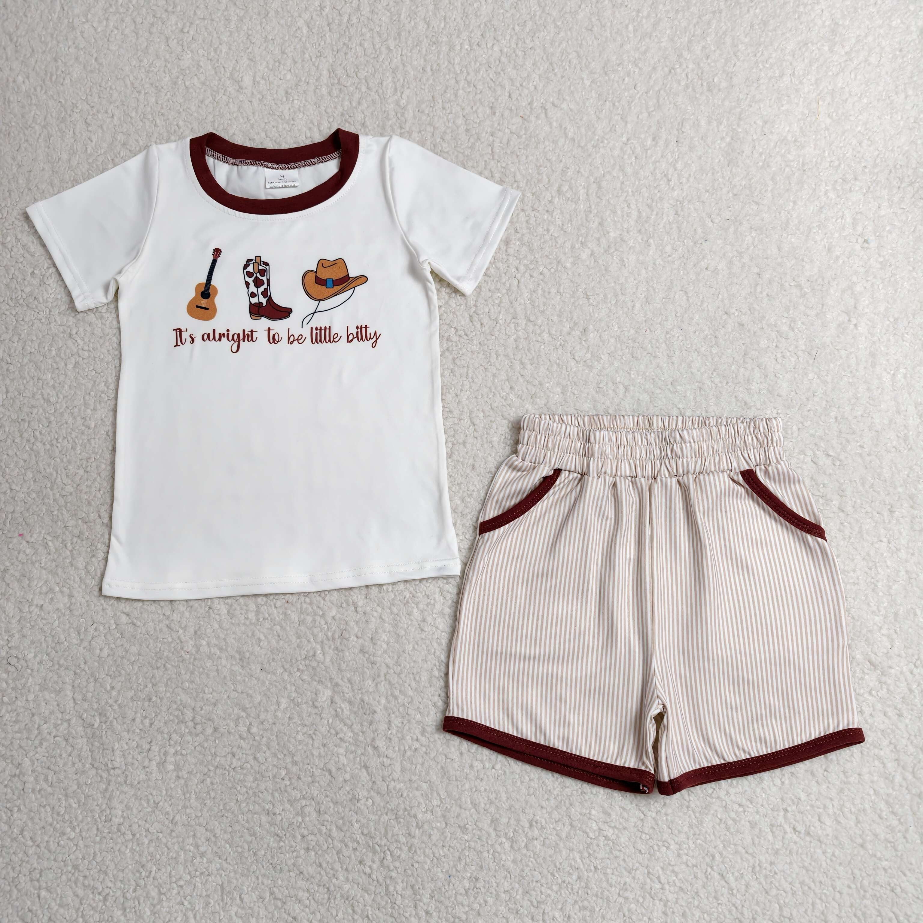 BSSO1578 RTS It's alight to be little bitty short sleeve boy outfits
