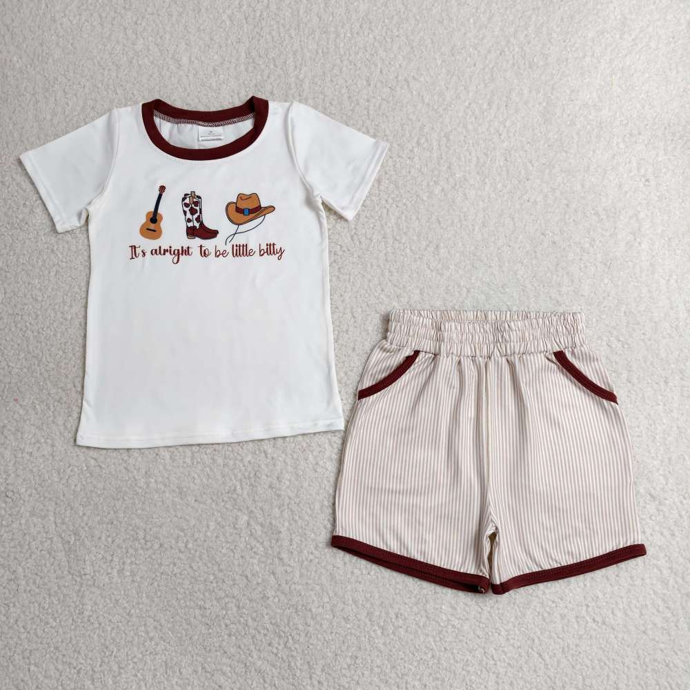 BSSO1578 RTS It's alight to be little bitty short sleeve boy outfits