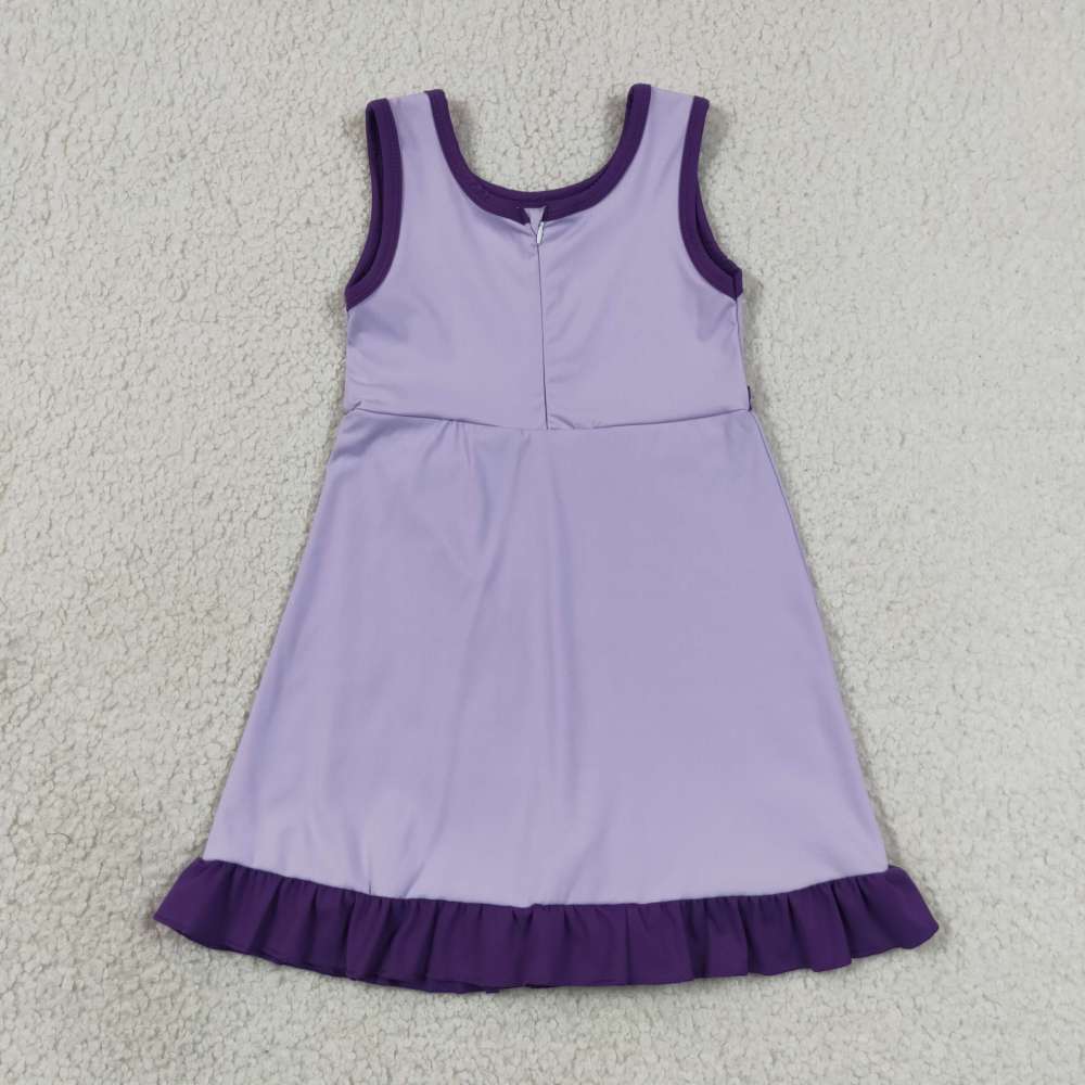 GSD4151  RTS Solid Purple solid active girl yoga athletic dress