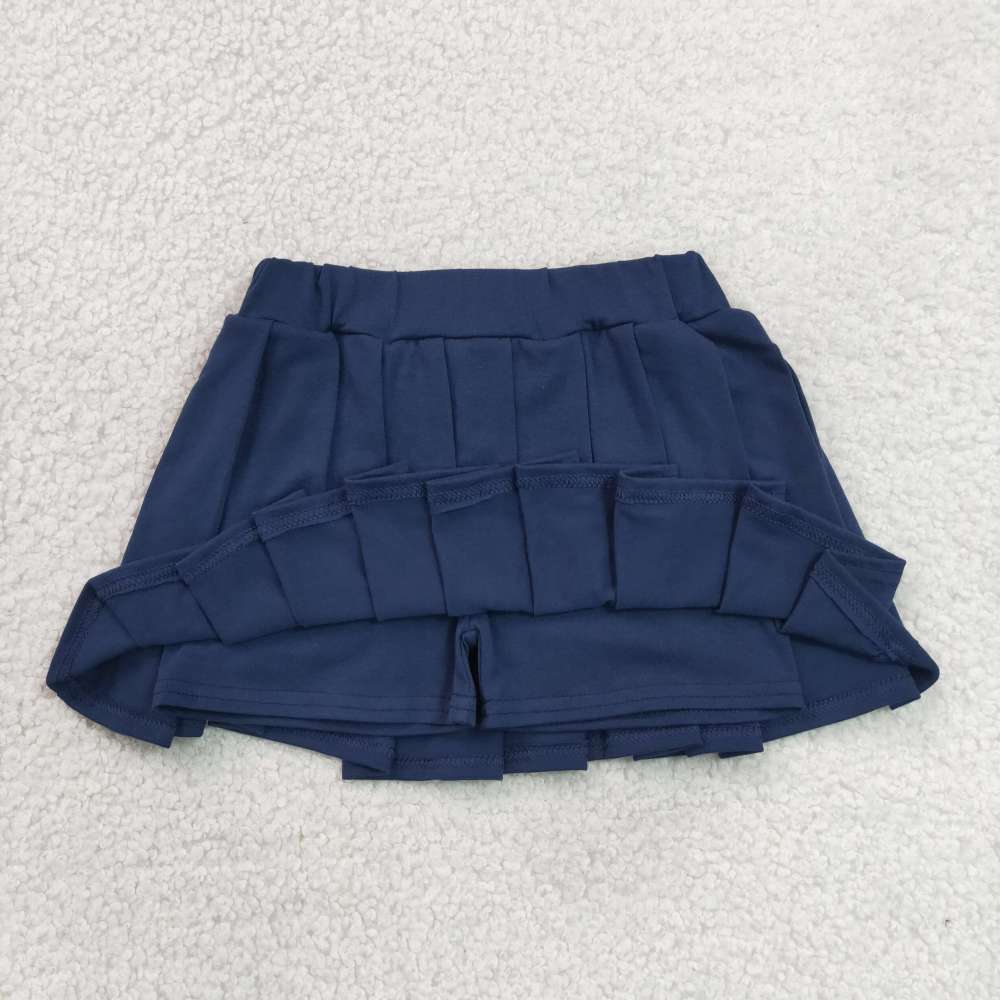 GLK0108 RTS Navy solid kids skirt dress