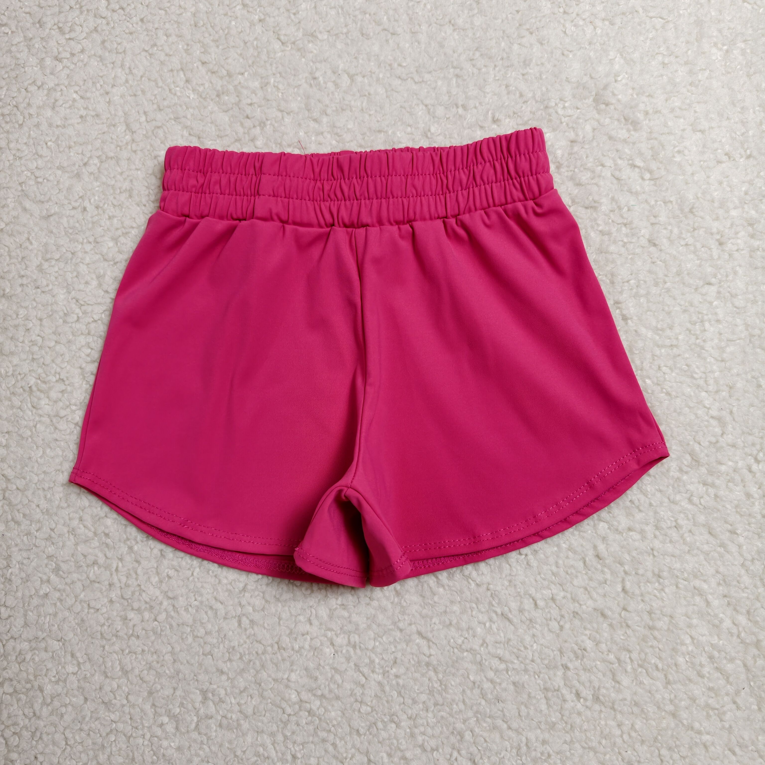 SS0900 Hot pink solid Print girl summer athletic yoga shorts