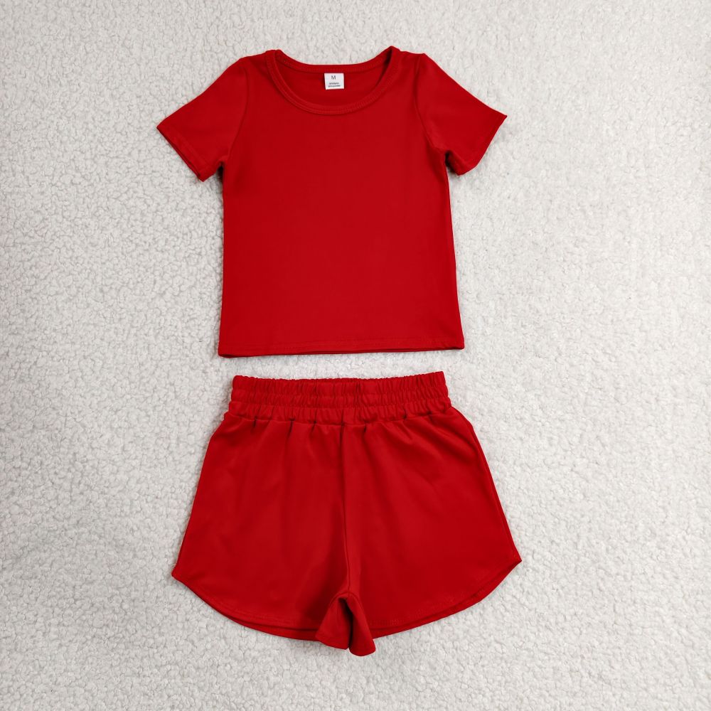 GSSO3767  green Print Short sleeve girl  summer athletic outfits