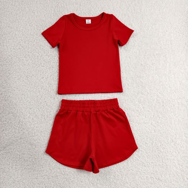 GSSO3767  green Print Short sleeve girl  summer athletic outfits