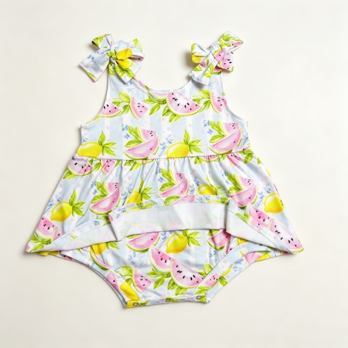 SR4135 RTS Girl Watermelon lemon sleeveless girl romper