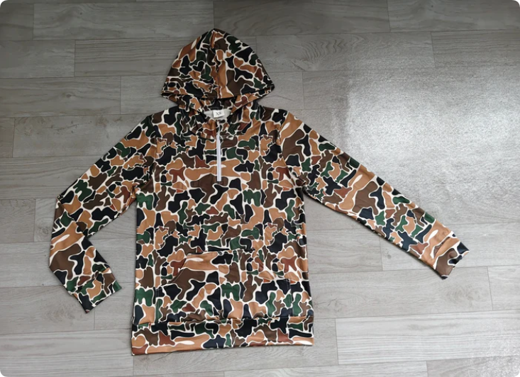 Adult Men Southern Camo Zip Pocket Hoodies Top Preorder