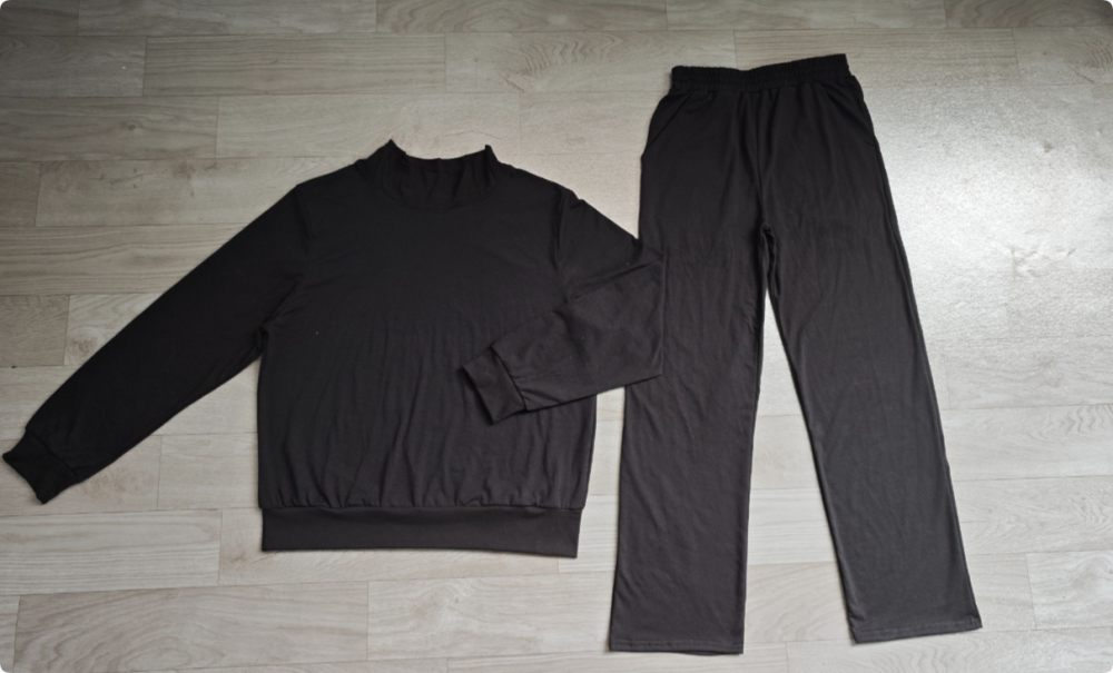 GLP3416 pre order Preorder moq 5 Adult Women Black Top Flare Pants Fall Pajamas Clothes Sets