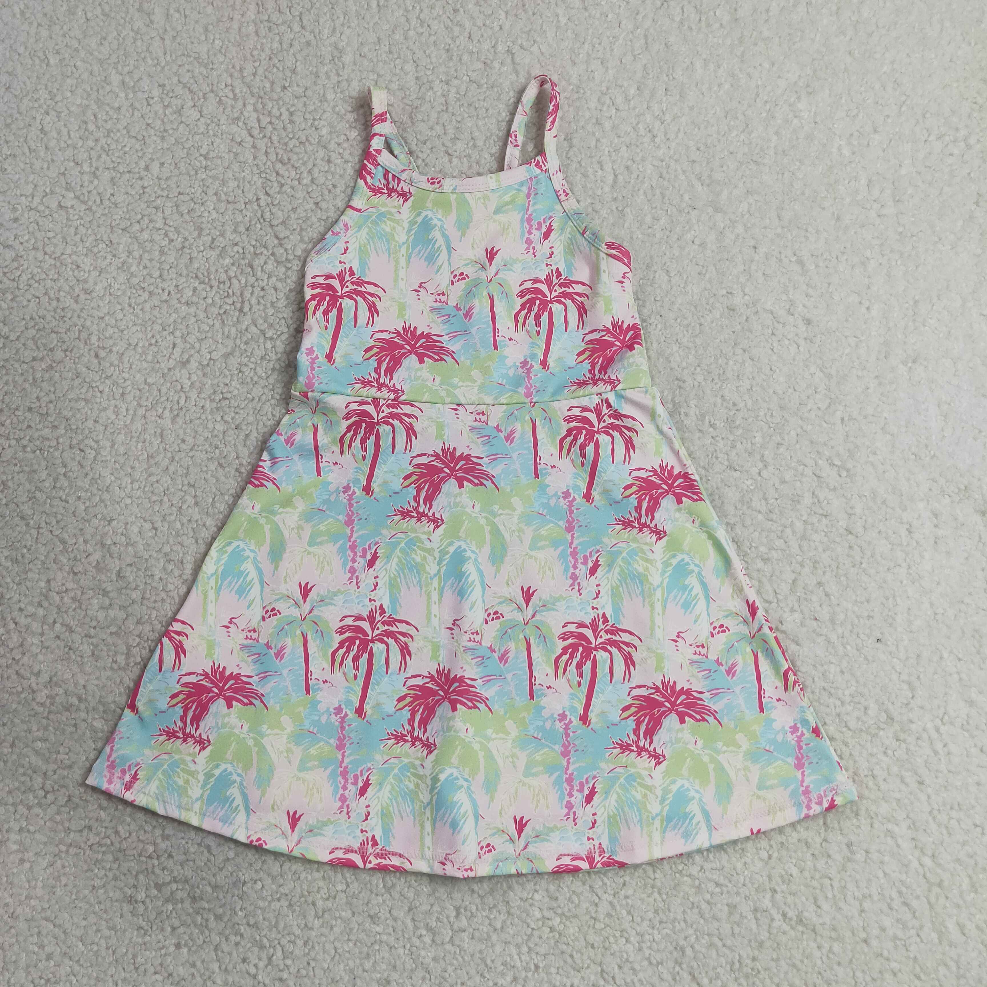 GSD3708 RTS coconut trees active girl yoga dress