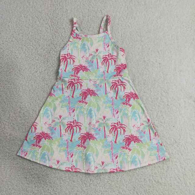 GSD3708 RTS coconut trees active girl yoga dress