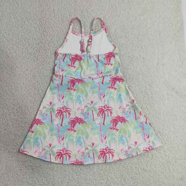 GSD3708 RTS coconut trees active girl yoga dress