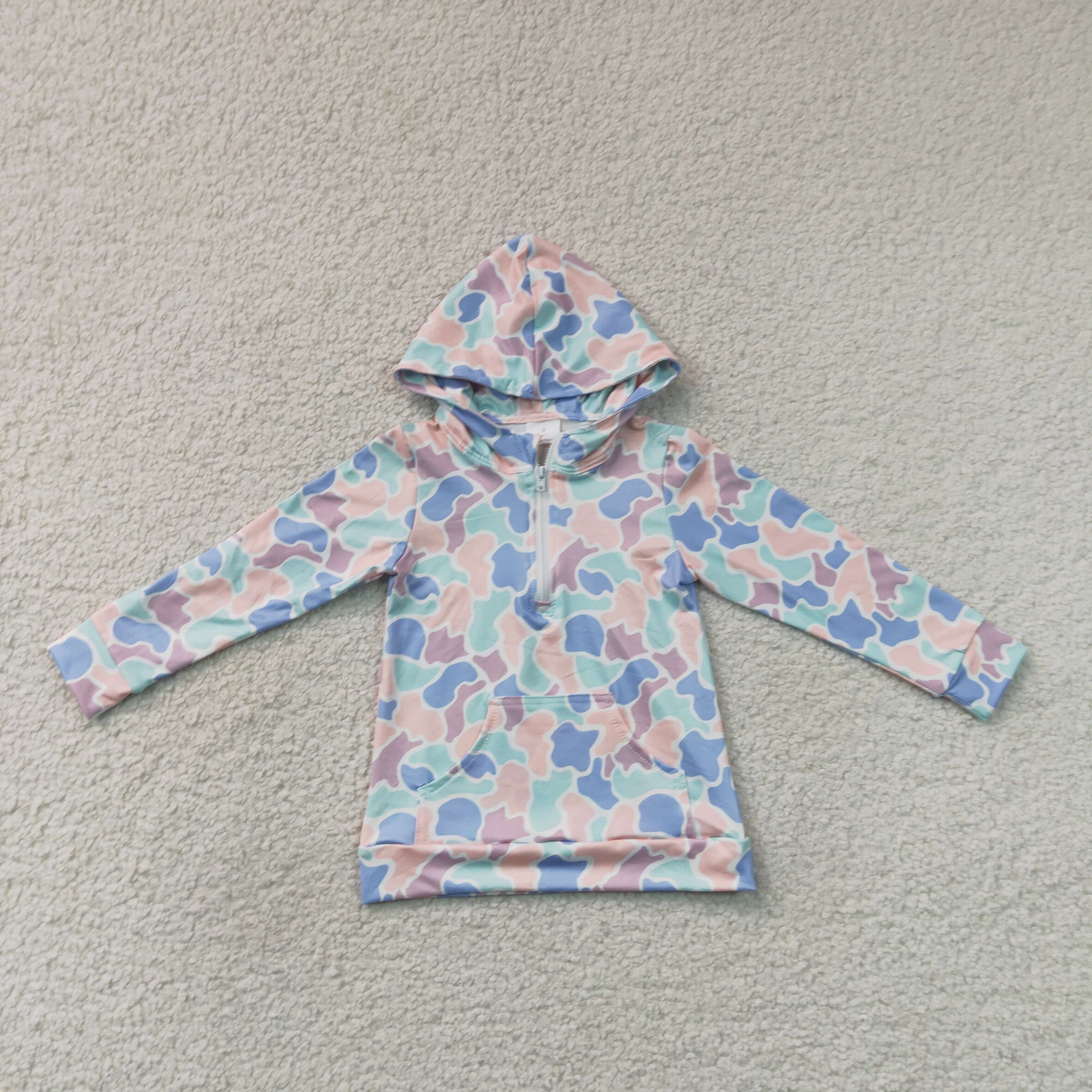 RTS BT1855 blue purple camo long sleeve boy pullover