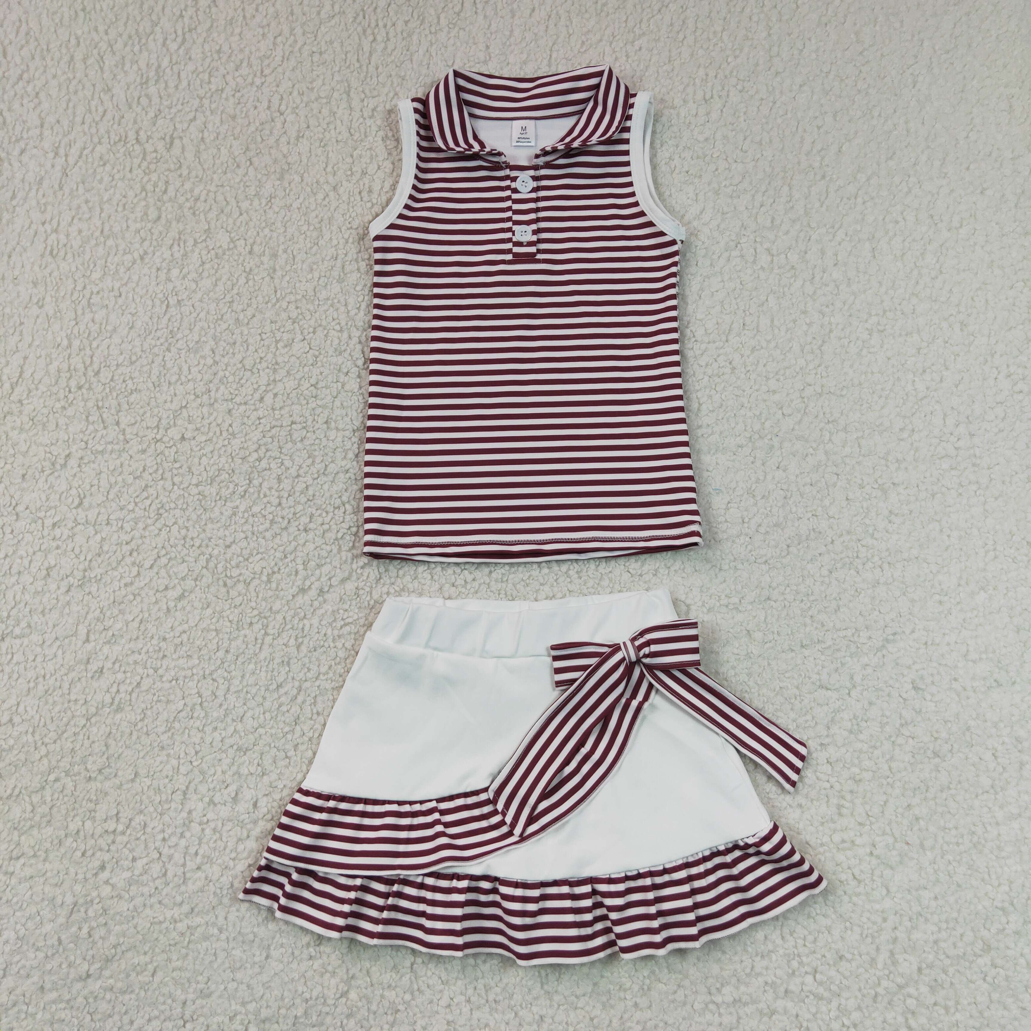 GSD3662 Dark red team print active girl yoga skirt dress