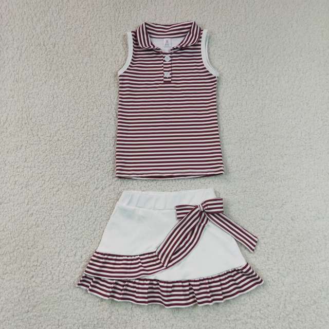 GSD3662 Dark red team print active girl yoga skirt dress