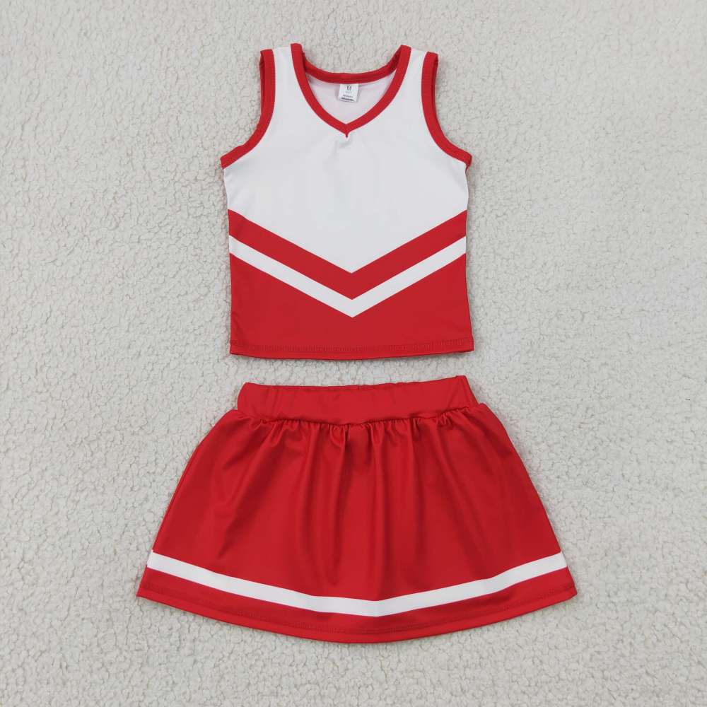 GSD4198 red white  print active girl yoga skirt team dress