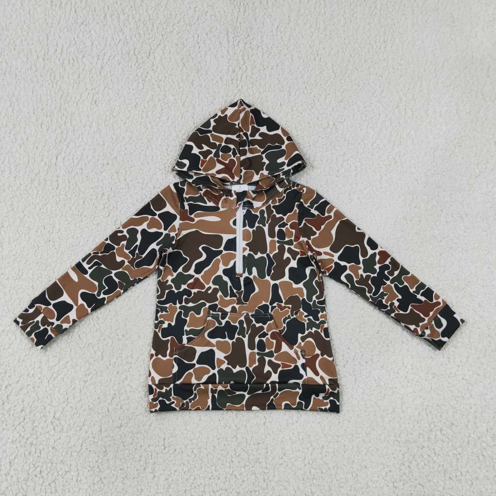 RTS BT1851 brown camo hoodie long sleeve boy pullover