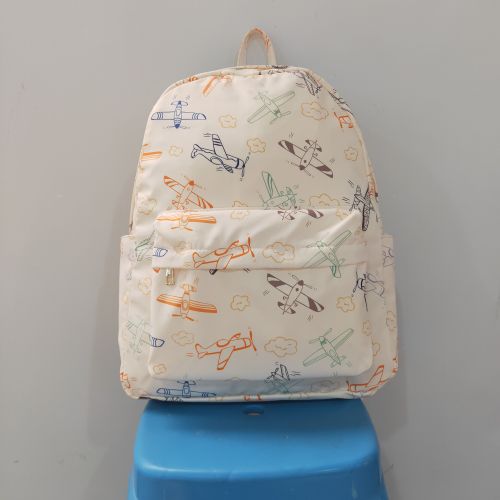 BA0220 cloudy airplane  print kids backpack