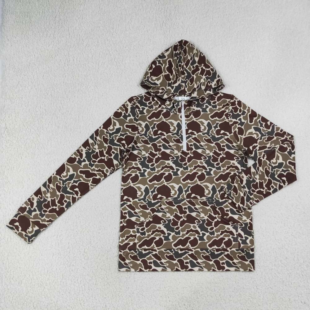 GT1713   Adult Women brown green camo deer  long sleeve  hoodie pocket pullover