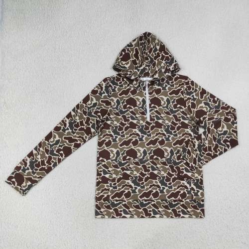GT1713   Adult Women brown green camo deer  long sleeve  hoodie pocket pullover