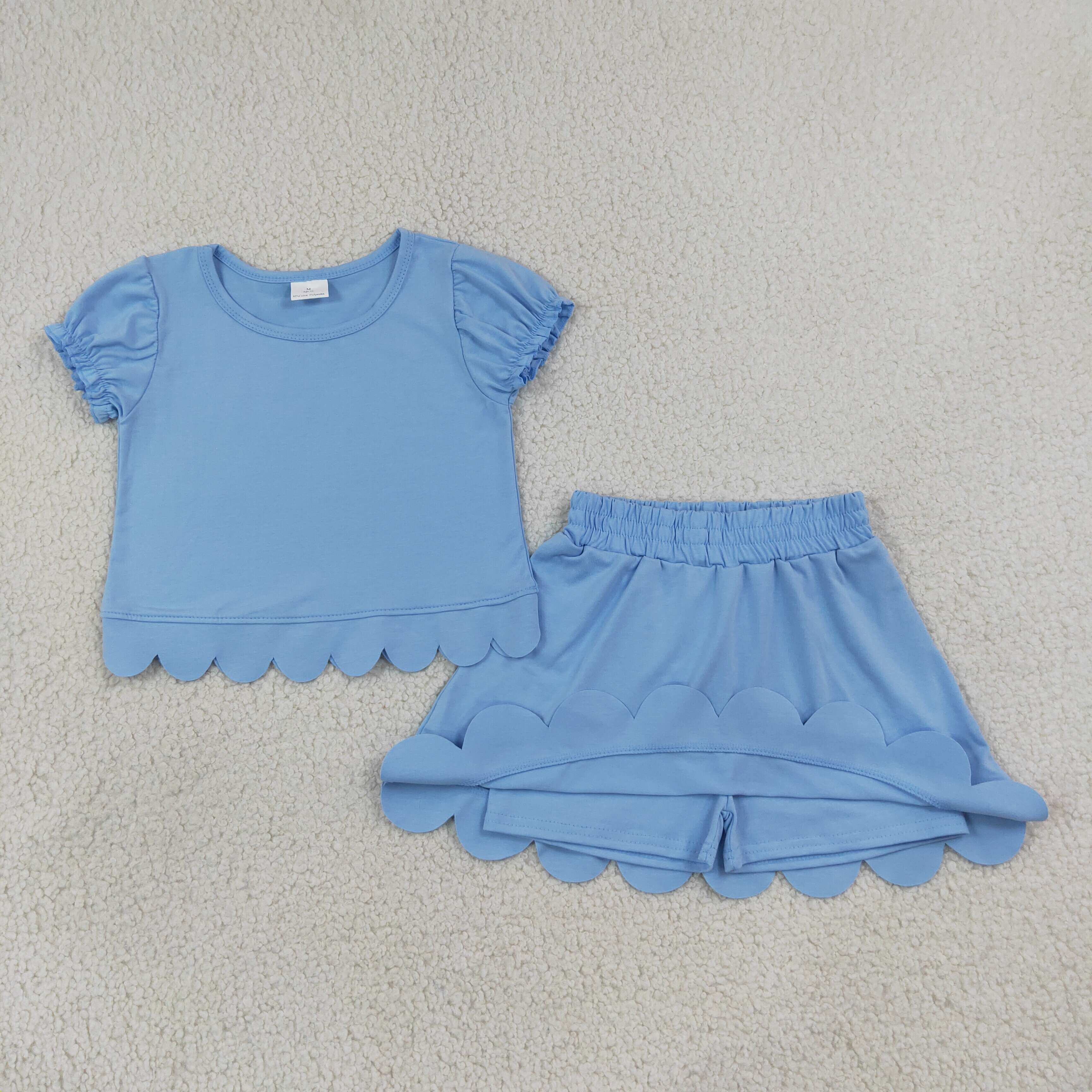 GSD3933 light blue SOLID print active girl yoga skirt team scallop dress
