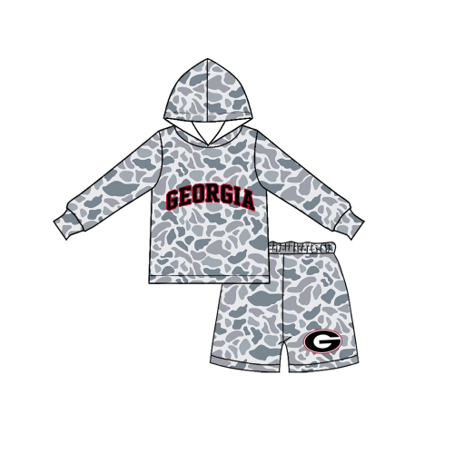 7.23 Custom  (moq 5)Baby Boys grey camo G Team Clothes Sets