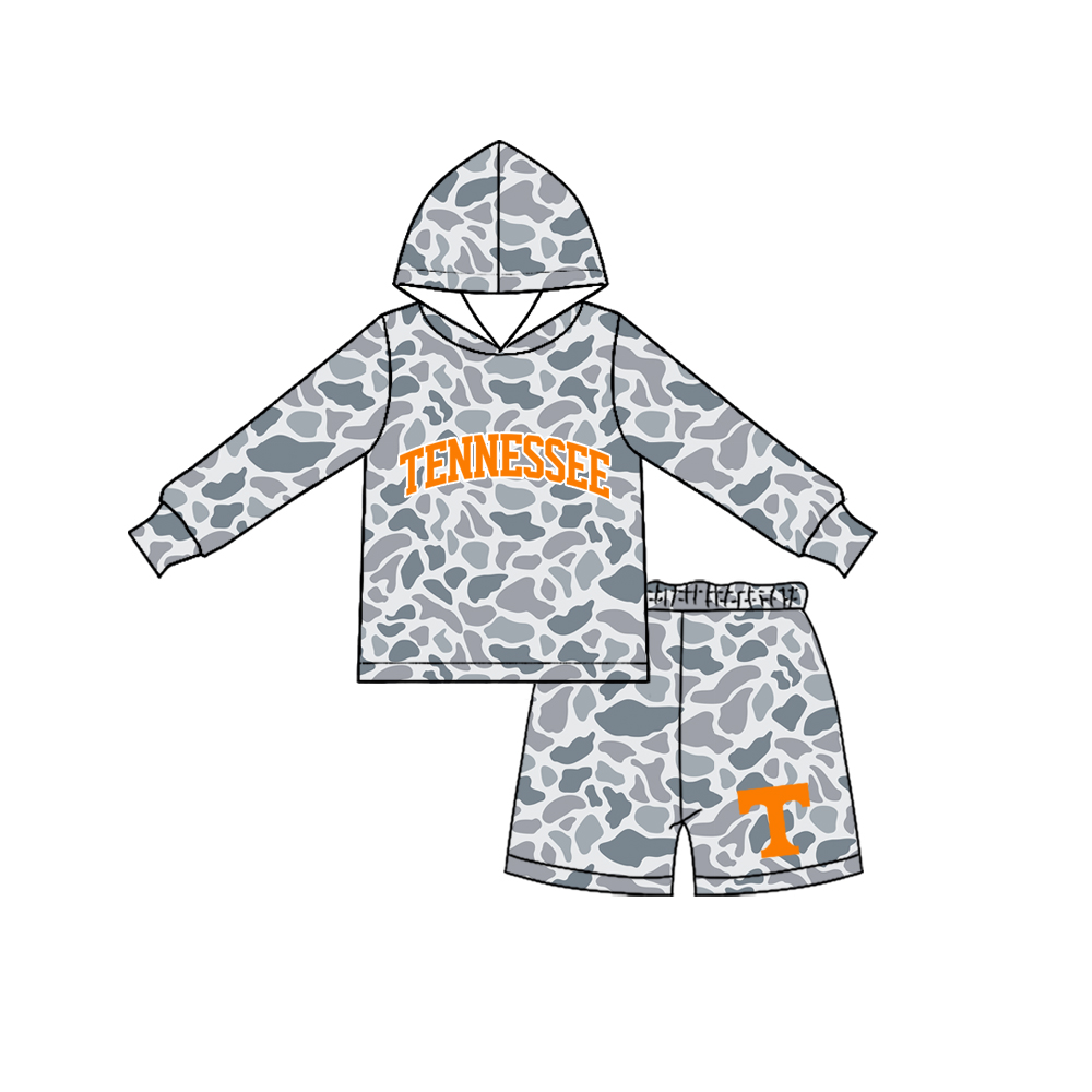 7.23 Custom  (moq 5)Baby Boys grey camo TN Team Clothes Sets