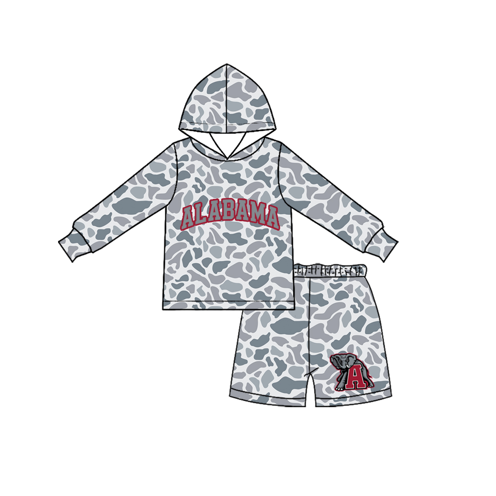 7.23 Custom  (moq 5)Baby Boys grey camo A Team Clothes Sets